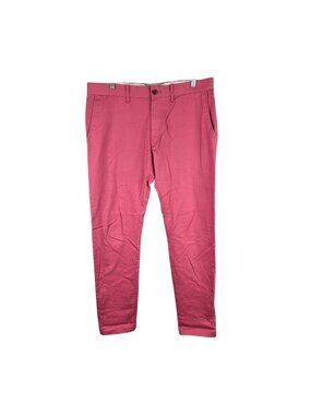 Mens J.Crew Mercantile Flex Slim Fit Chinos Pink Pants Cotton Blend Size 34X34